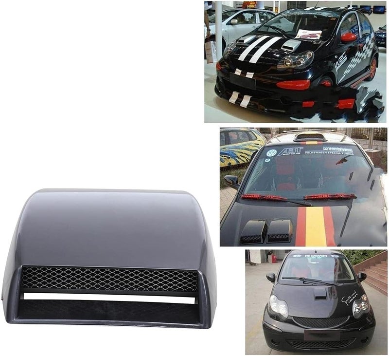 VORCOOL Universal Car Hood Scoop Sport Racing Air Flow Intake Turbo Bonnet Hood Vent Grille Cover (Black) - Image 5